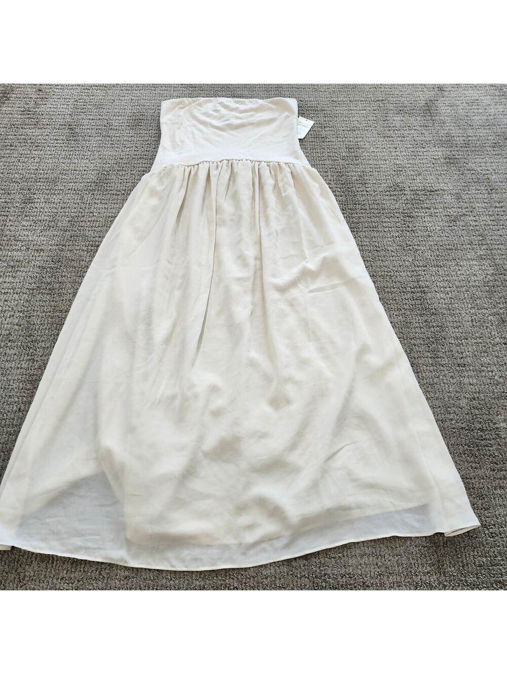 A New Day Cream Beige Strapless Maxi Dress Size M NWT